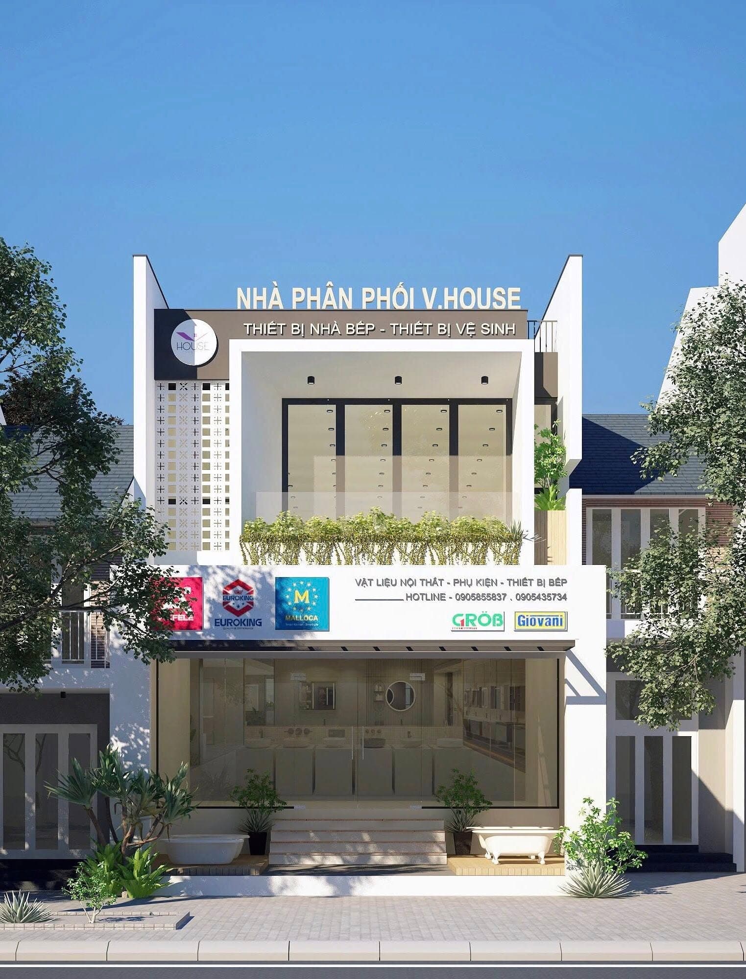 Phối cảnh 3D công trình nhà phố do Đồng Phát thiết kế