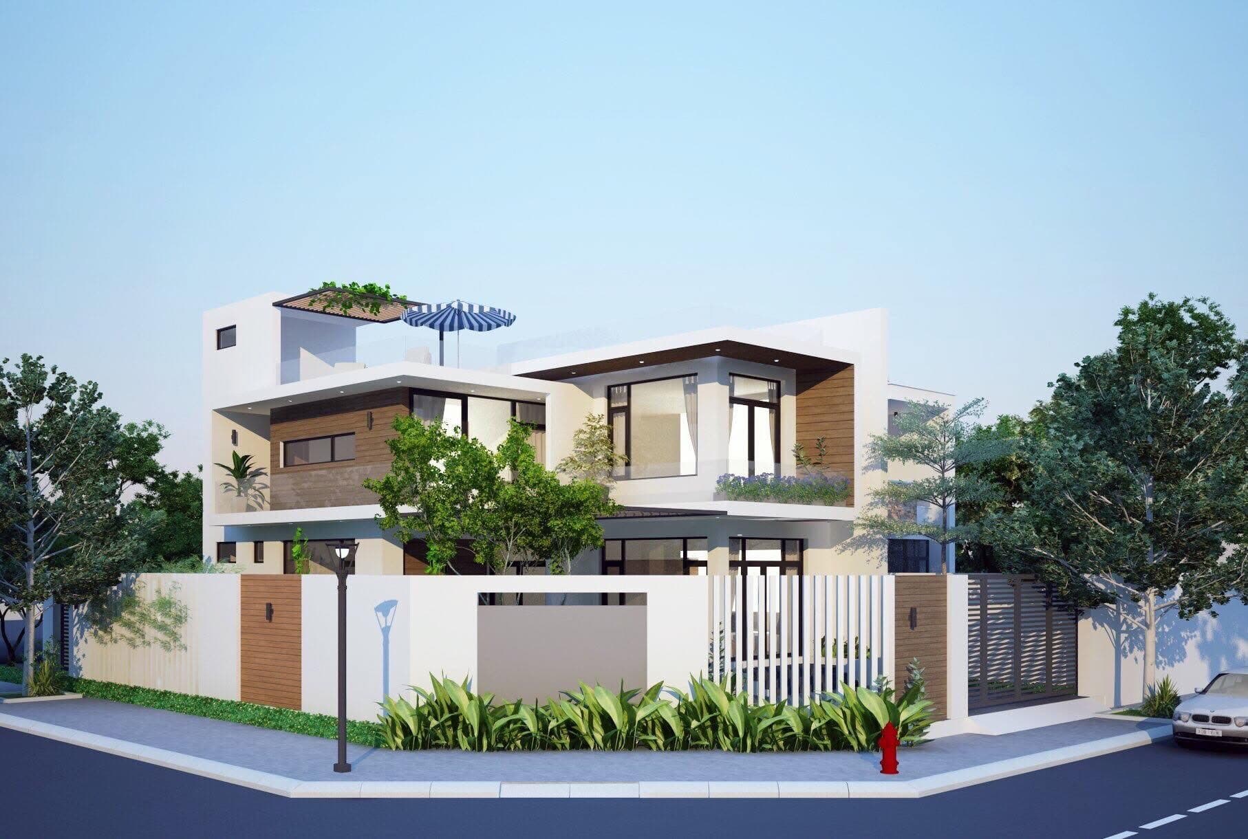 Phối cảnh biệt thự hiện đại do Đồng Phát thiết kế